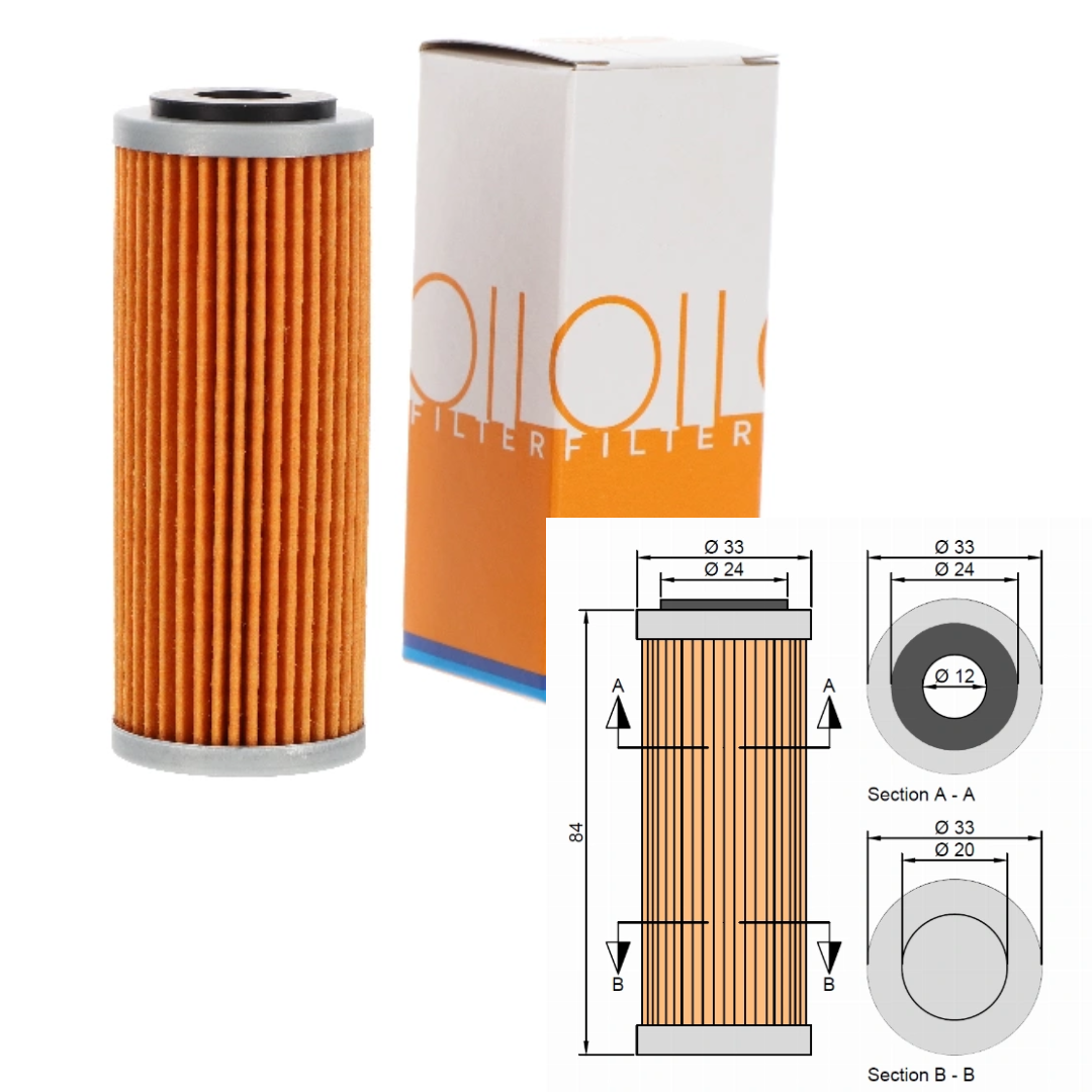 Lọc nhớt K&N KN-652 / Hiflofiltro HF652 cho KTM, Husqvarna, GasGas, Husaberg 4 thì